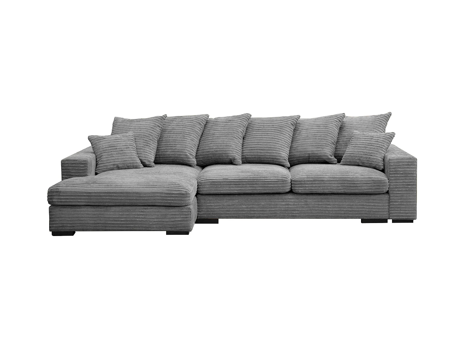 Canapé d'angle avec fonction couchage et coffre de lit, Canapé forme L, Canapé forme L tissu Gabon Zoom Gris Gauche