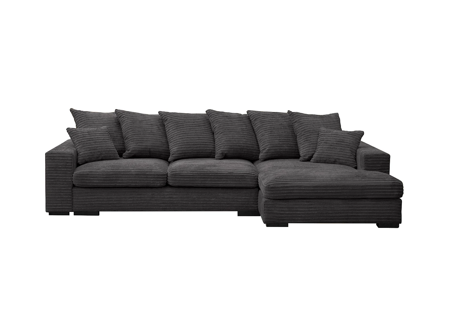 Canapé d'angle avec fonction couchage et coffre de lit, Canapé forme L, Canapé forme L tissu Gabon Zoom Graphite Droite
