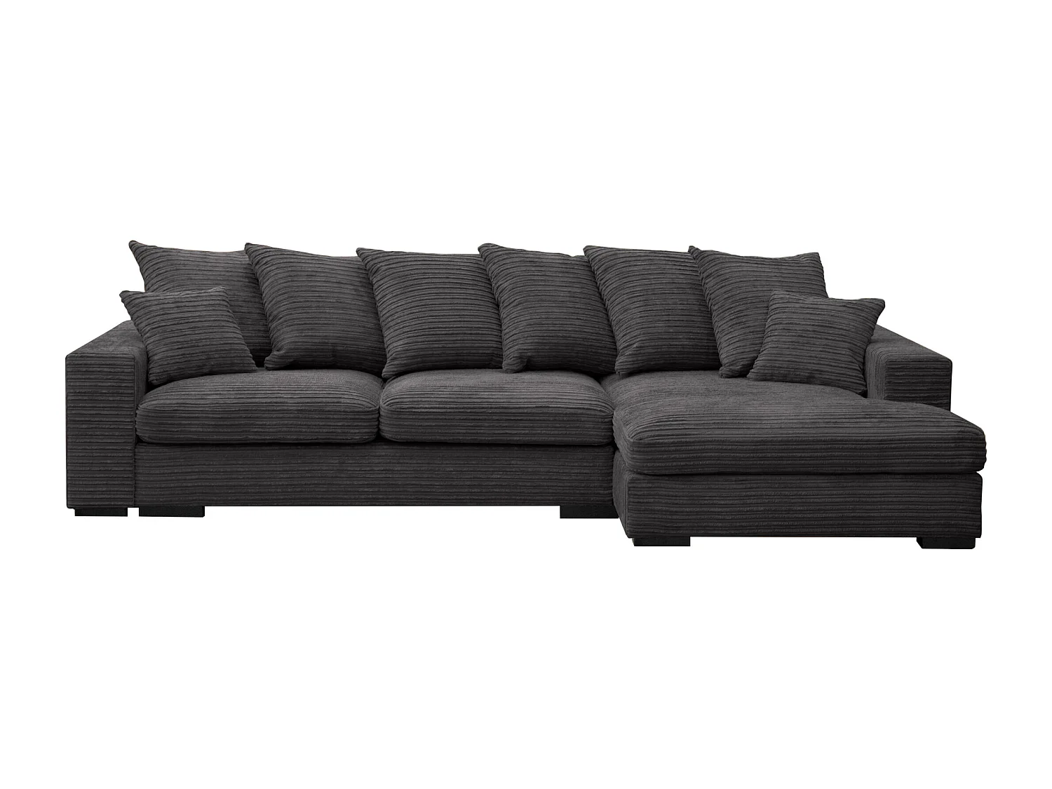 Canapé d'angle avec fonction couchage et coffre de lit, Canapé forme L, Canapé forme L tissu Gabon Zoom Graphite Droite