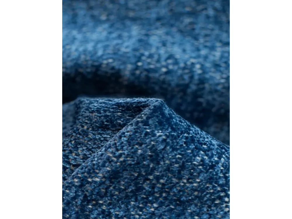 Canapé d'angle Bohoo Mini avec fonction couchage, tissu Raven, bleu, droit