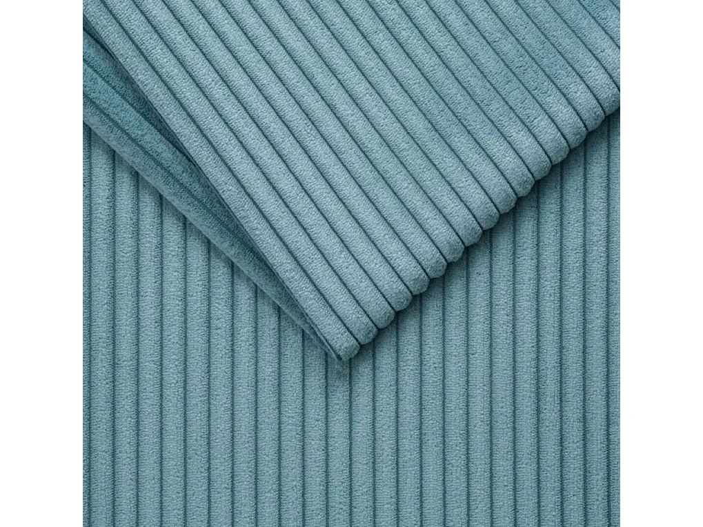 Canapé d'angle avec fonction couchage et coffre de lit, Canapé forme L, Canapé forme L tissu Gabon Zoom Bleu Clair Droite