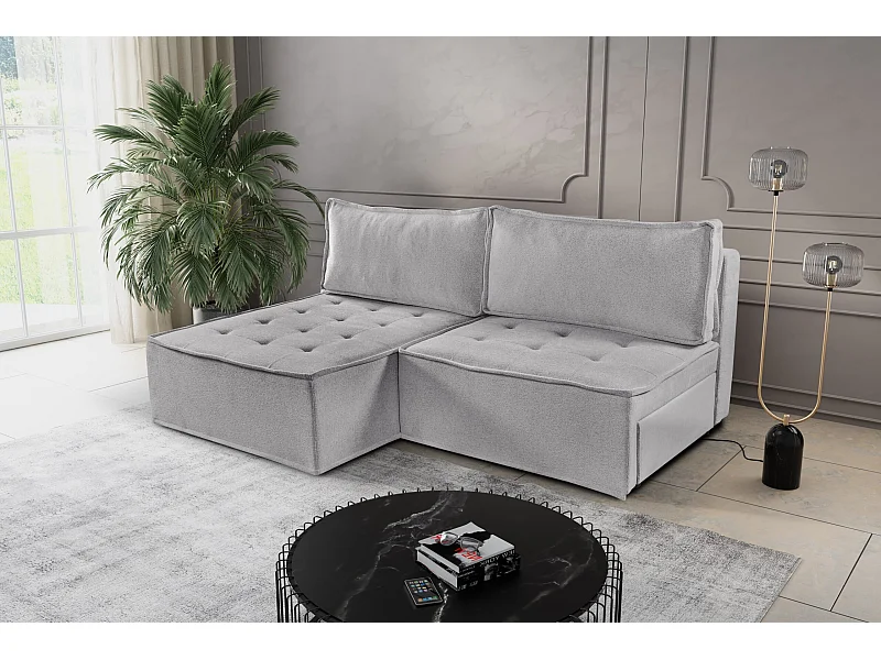 Ecksofa Bohoo Mini mit Schlaffunktion, Stoff Raven, Dunkelbeige, Links