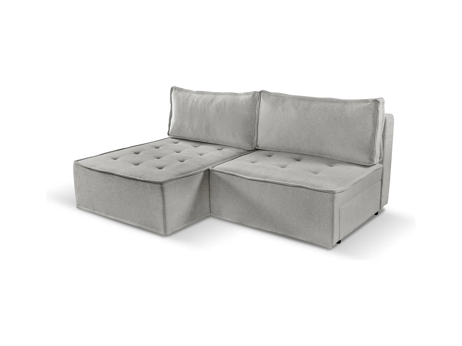 Canapé d'angle Bohoo Mini avec fonction couchage, tissu Raven, beige foncé, gauche