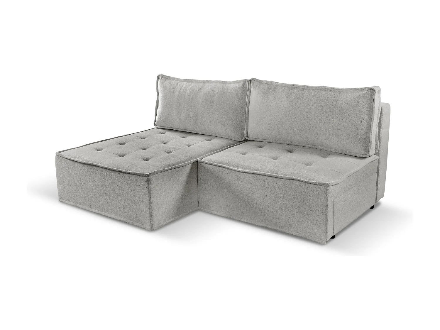 Canapé d'angle Bohoo Mini avec fonction couchage, tissu Raven, beige foncé, gauche