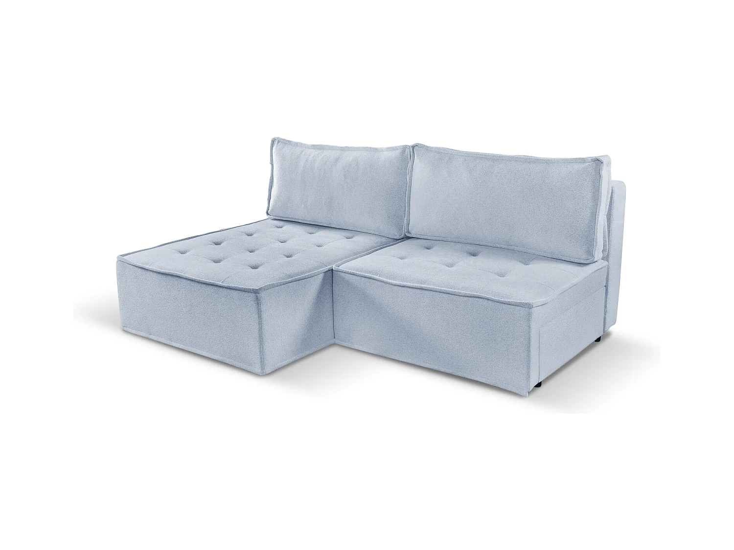Canapé d'angle Bohoo Mini avec fonction couchage, tissu Raven, gris clair, gauche