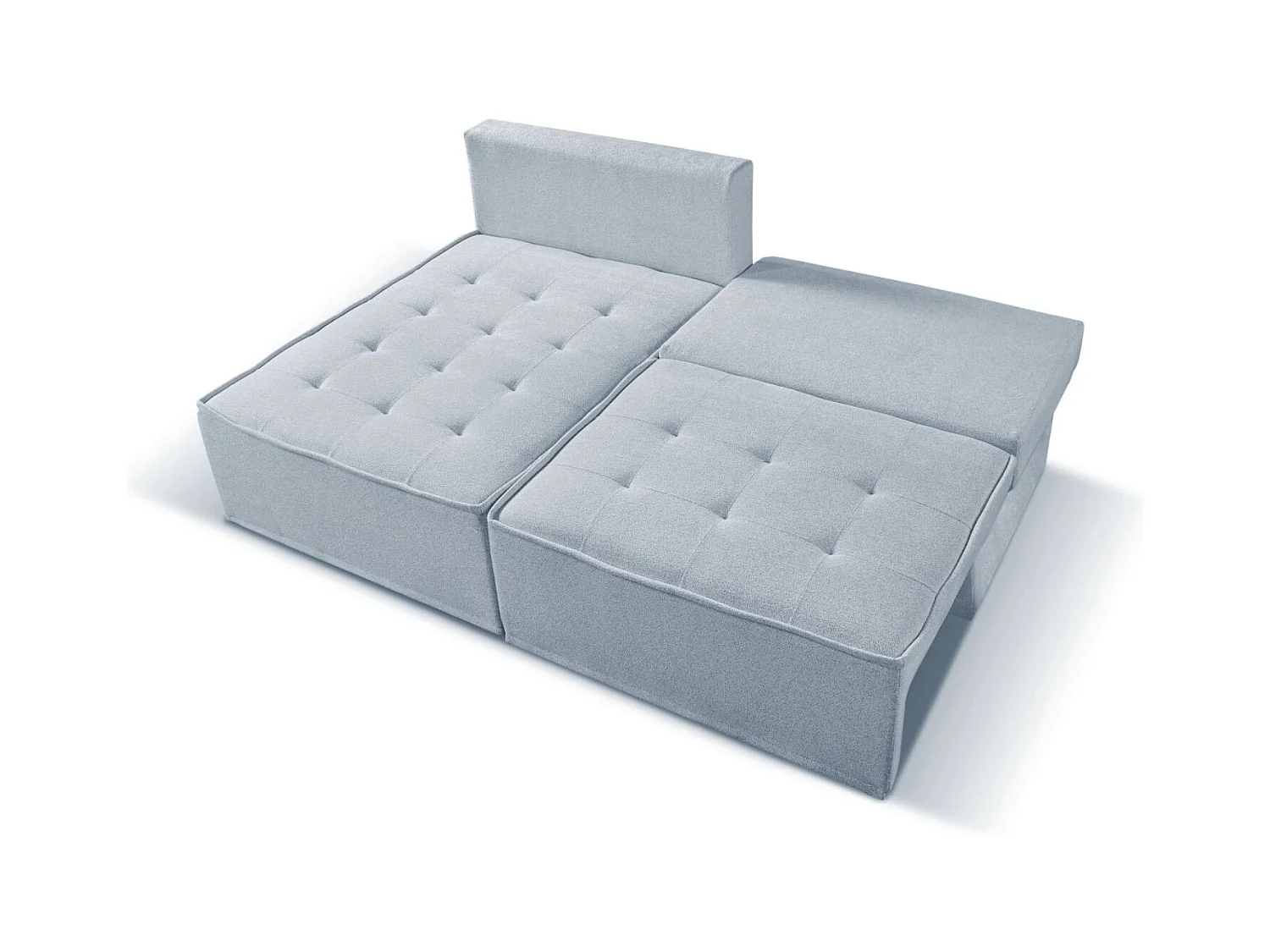 Canapé d'angle Bohoo Mini avec fonction couchage, tissu Raven, gris clair, gauche