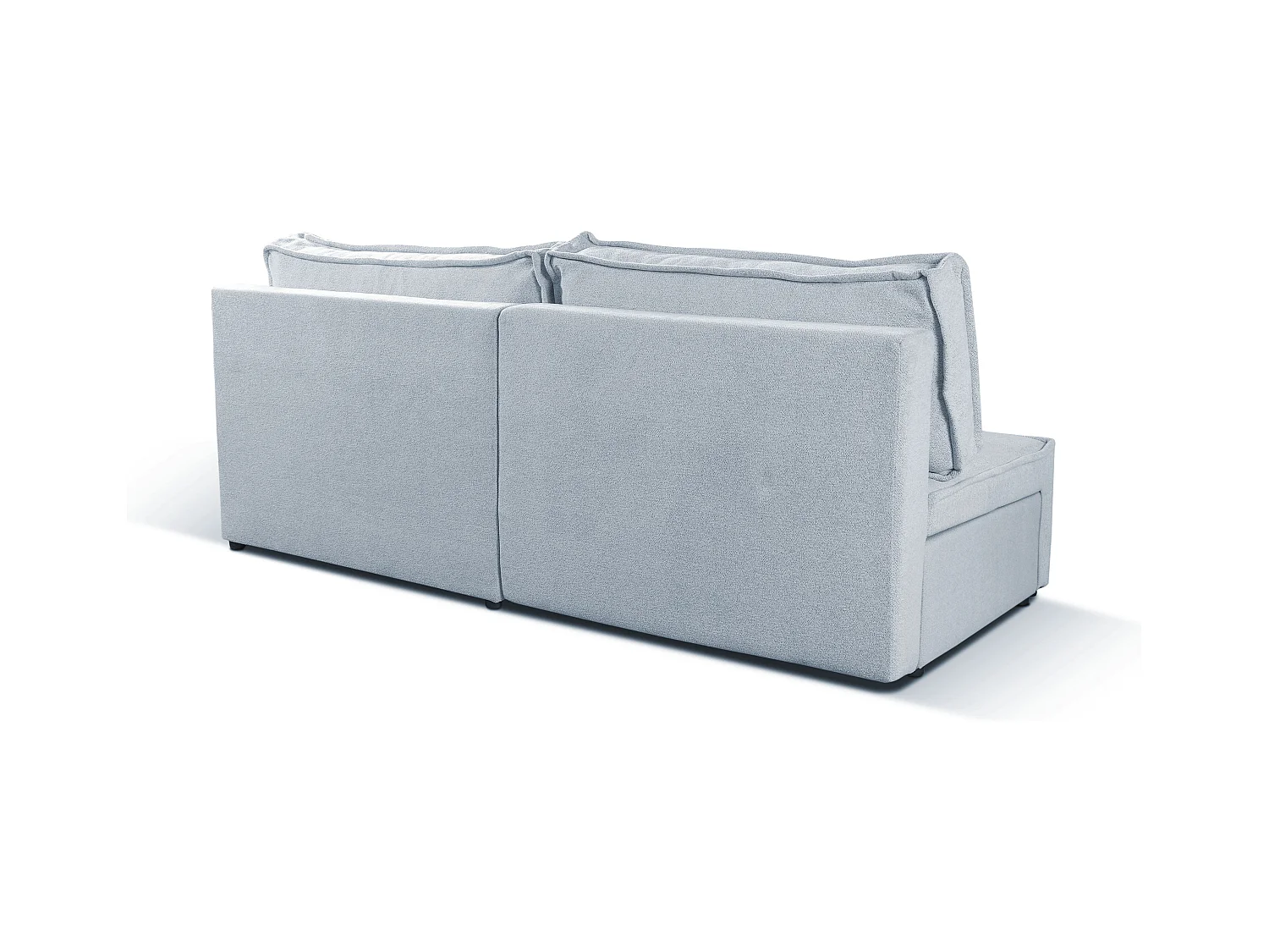 Canapé d'angle Bohoo Mini avec fonction couchage, tissu Raven, gris clair, gauche