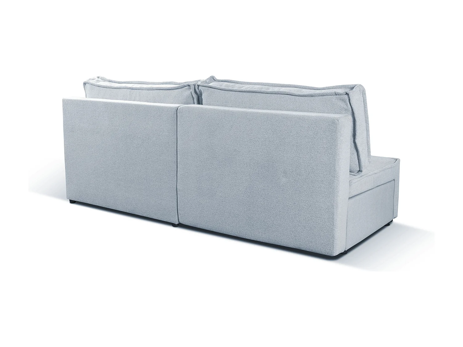 Canapé d'angle Bohoo Mini avec fonction couchage, tissu Raven, gris clair, gauche