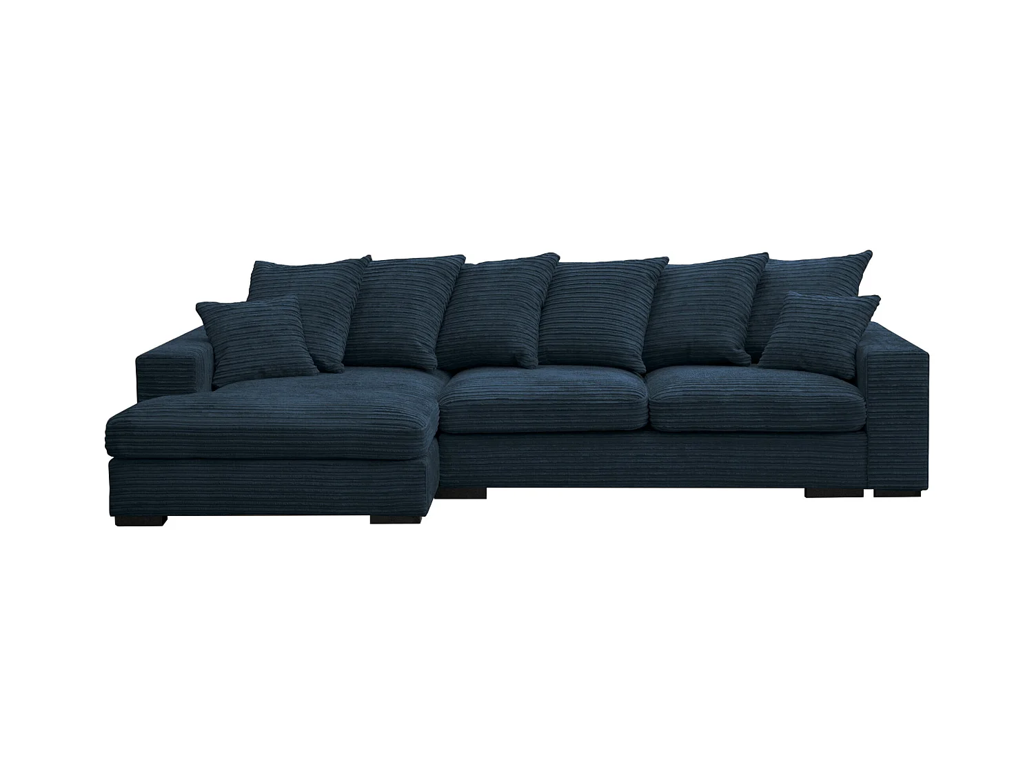Canapé d'angle avec fonction couchage et coffre de lit, Canapé forme L, Canapé forme L tissu Gabon Zoom Bleu Gauche
