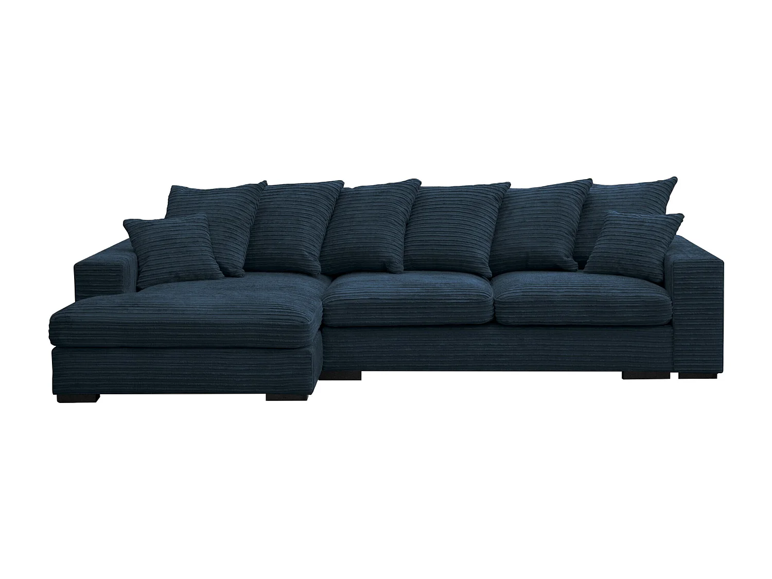 Canapé d'angle avec fonction couchage et coffre de lit, Canapé forme L, Canapé forme L tissu Gabon Zoom Bleu Gauche