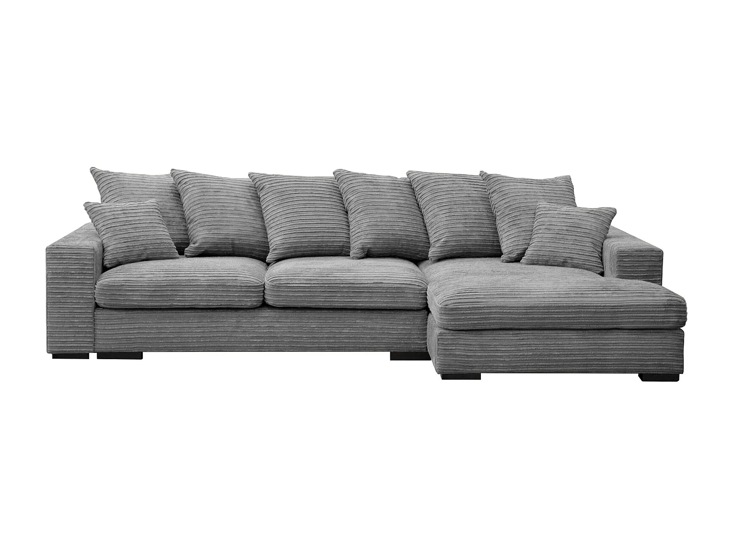 Canapé d'angle avec fonction couchage et coffre de lit, Canapé forme L, Canapé forme L tissu Gabon Zoom Gris Droite