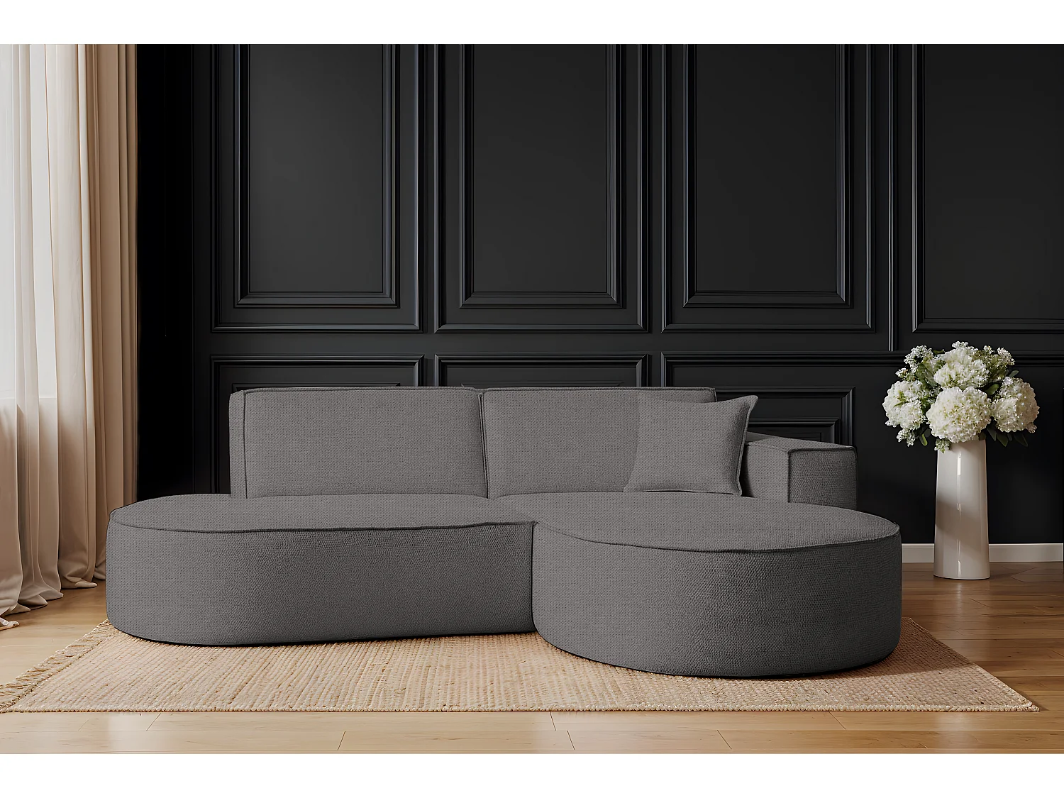 Ecksofa Modena Studio Stoff Artico, Anthrazit Rechts