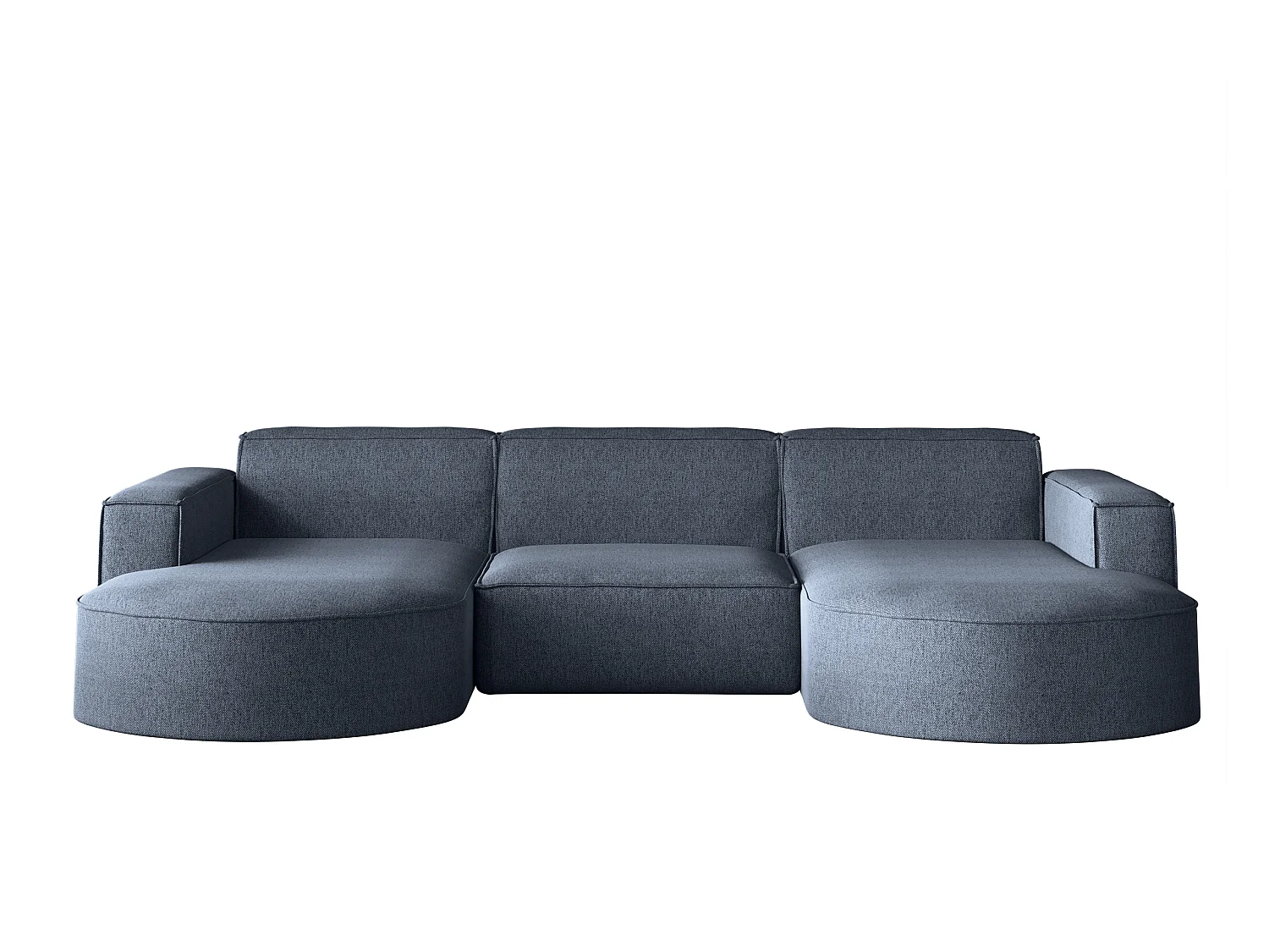 Canapé d'angle Modena en U, tissu Verita, bleu marine