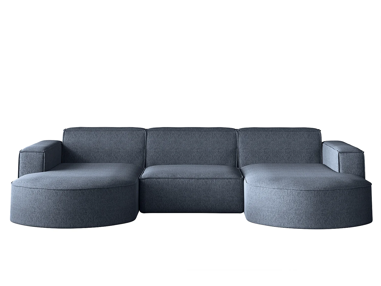 Ecksofa, Modena U-Form, Stoff Verita, Marineblau