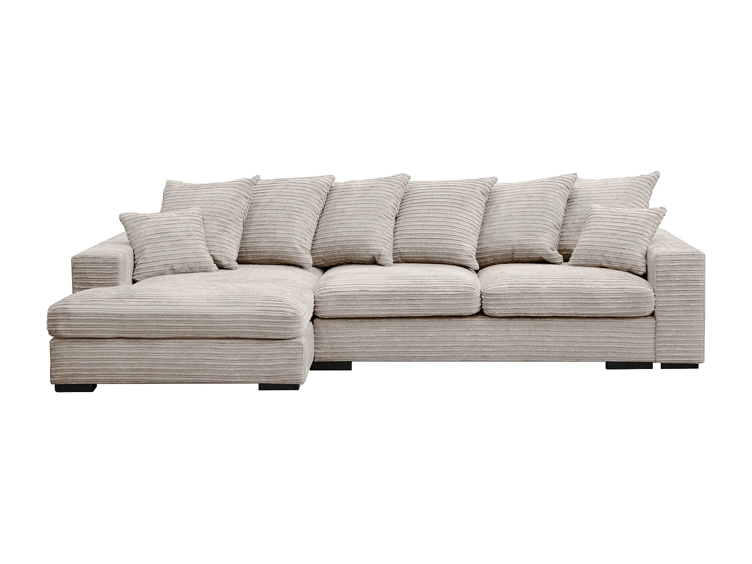 Canapé d'angle avec fonction couchage et coffre de lit, Canapé forme L, Canapé forme L tissu Gabon Zoom Perle Links