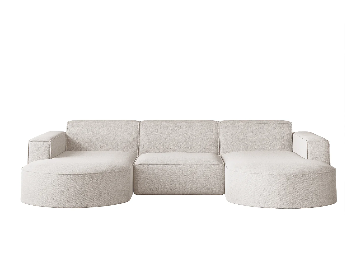 Canapé d'angle, forme U Modena, tissu Verita, écru