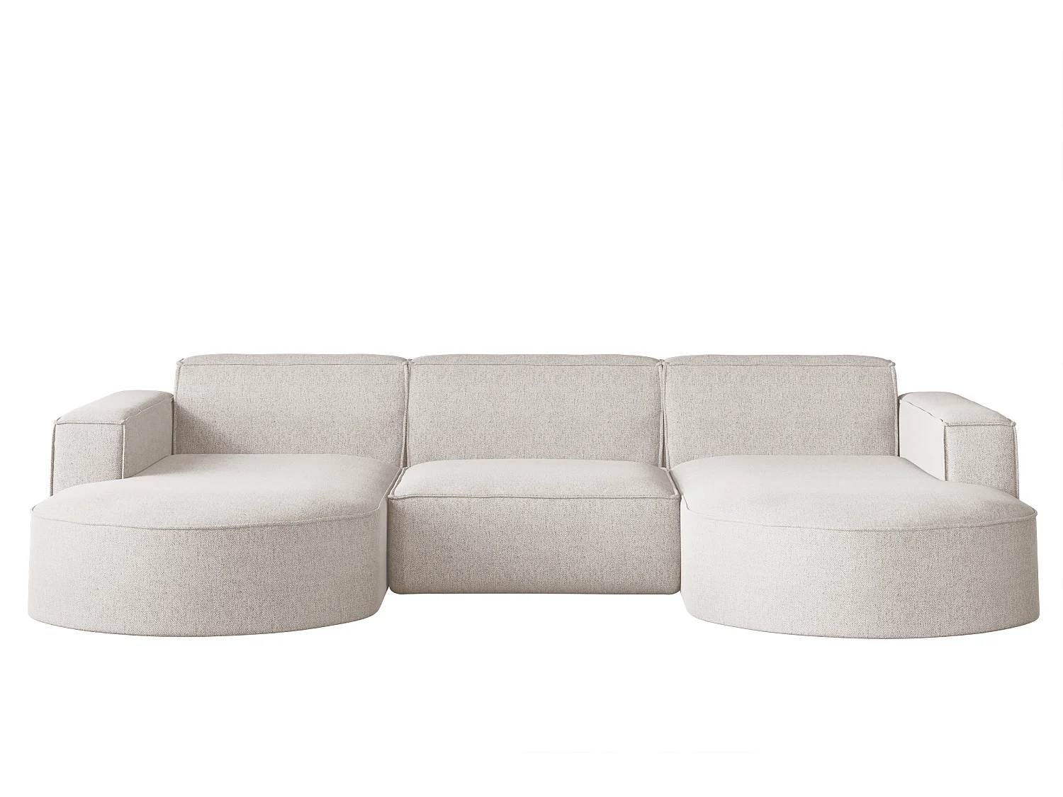 Canapé d'angle, forme U Modena, tissu Verita, écru