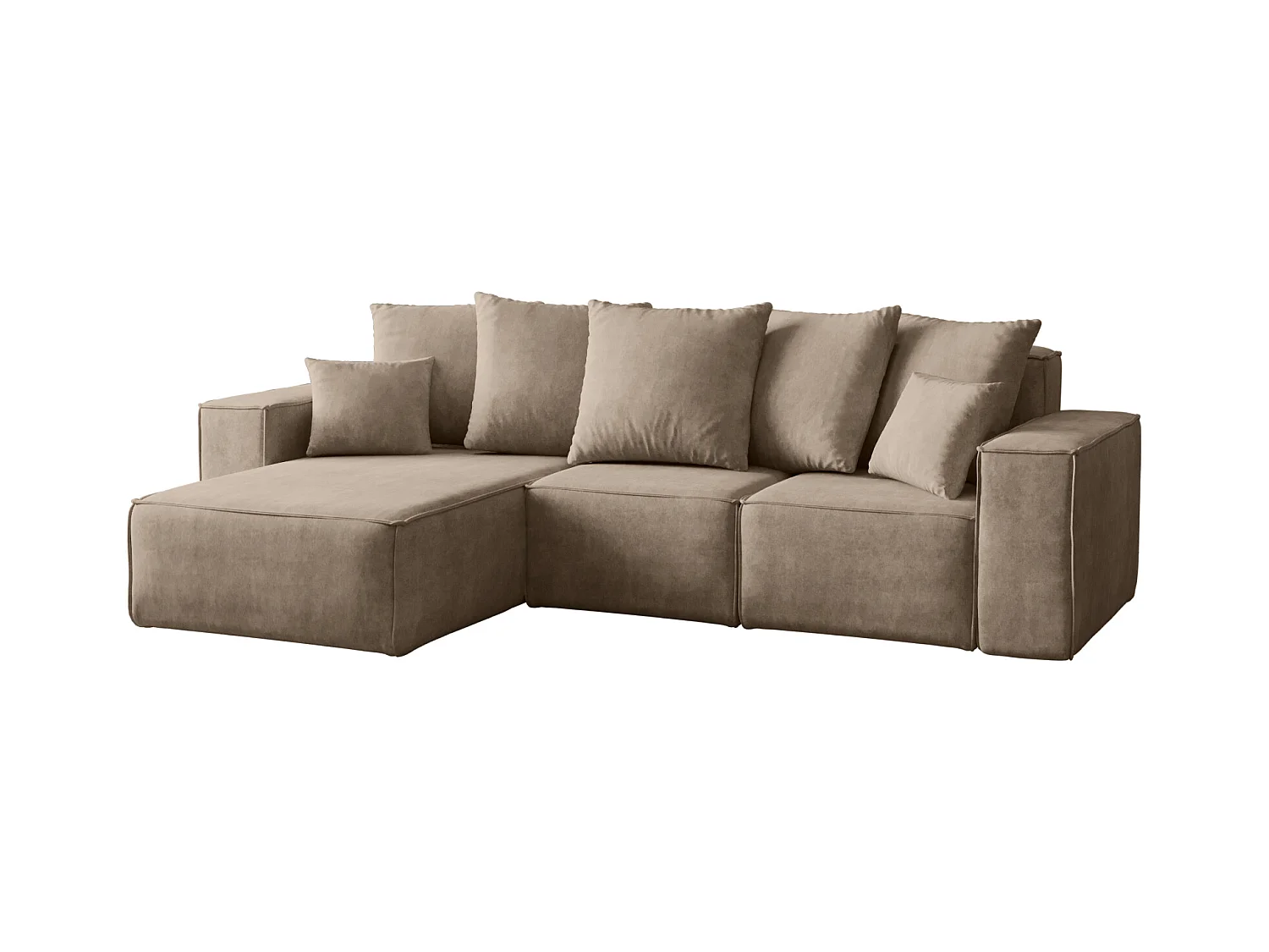 Canapé d'angle en L, collection premium ELLA, tissu Noel, beige, gauche