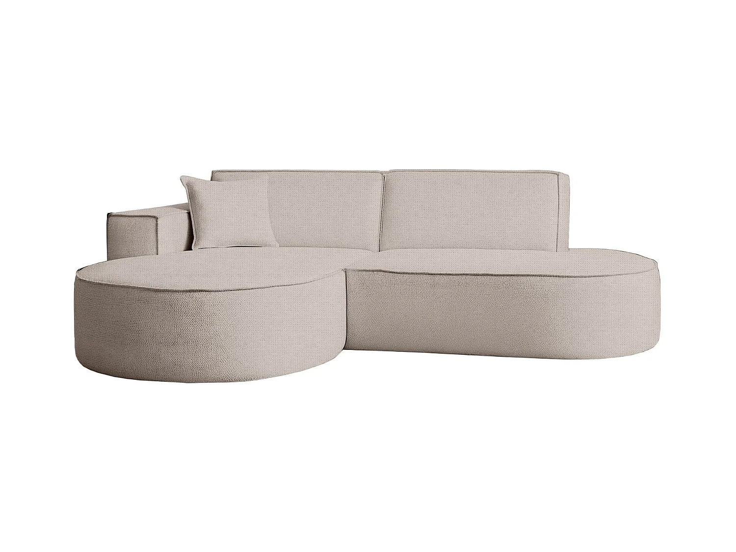 Canapé d'angle Modena Studio en tissu Artico, Nata Gauche