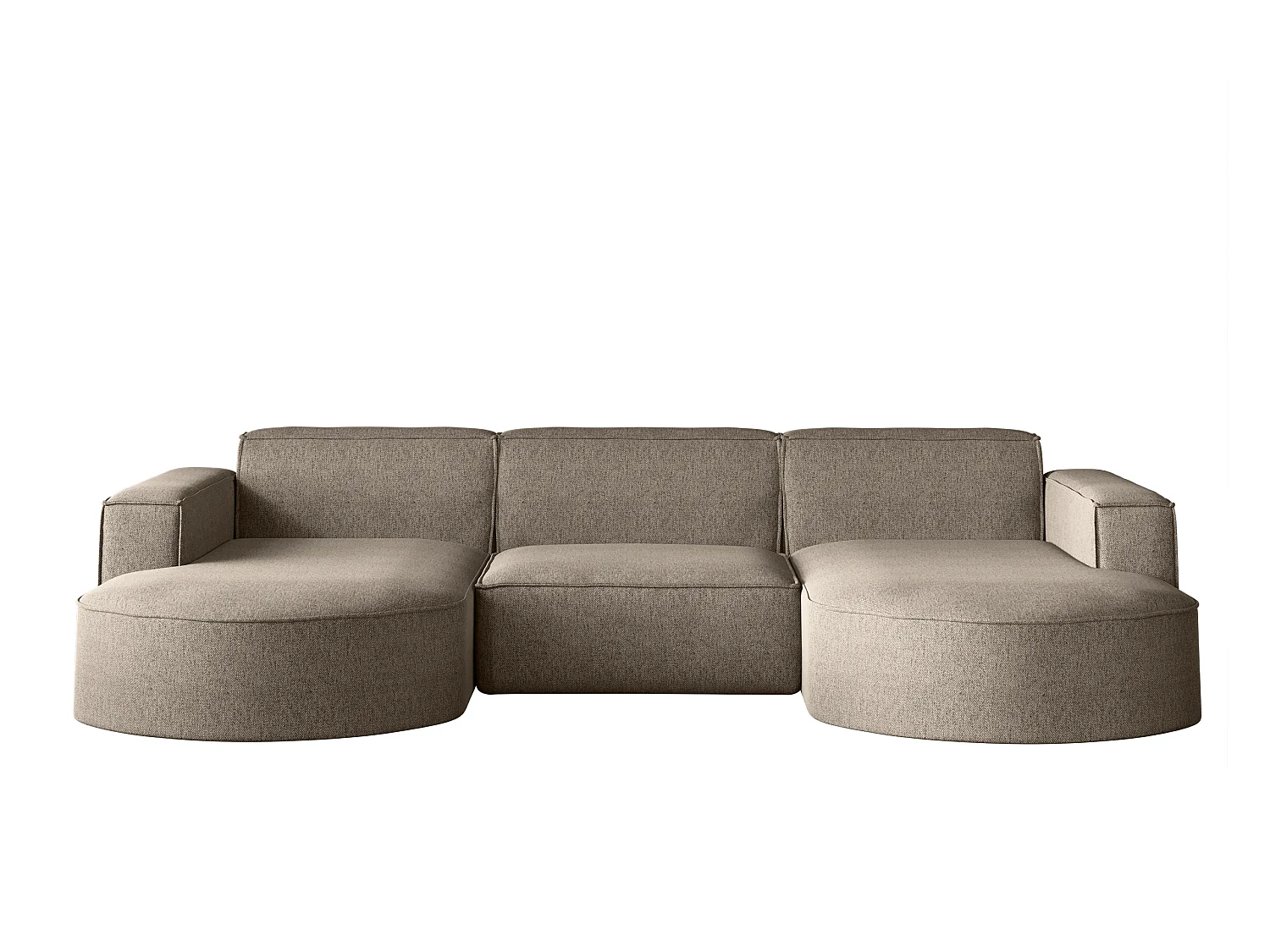 Canapé d'angle Modena en U, tissu Verita, beige chaud