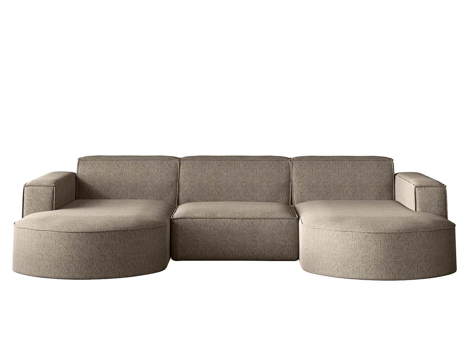 Ecksofa, Modena U-Form, Stoff Verita, Warmbeige