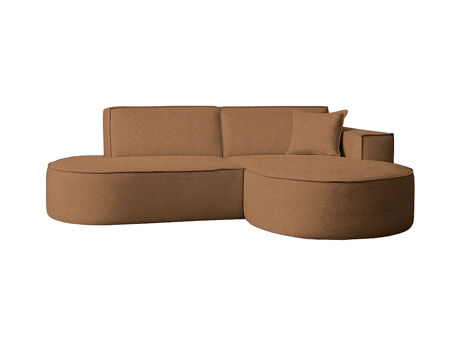 Canapé d'angle Modena Studio tissu Artico, Rouille droite