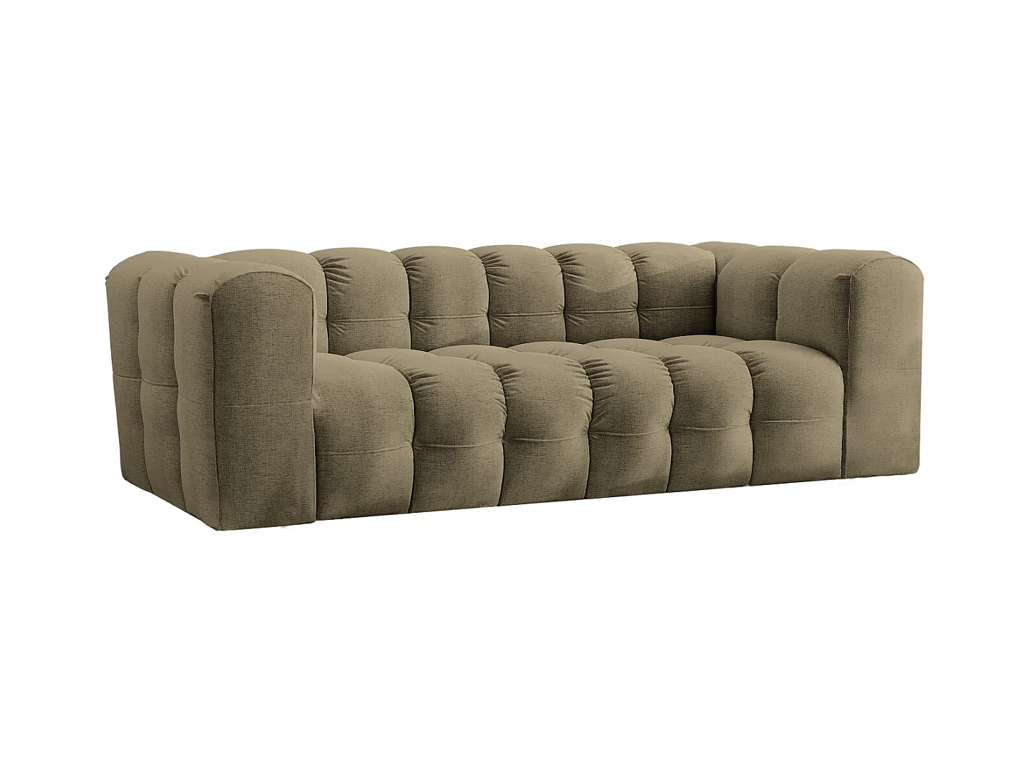 Sofa 3-Sitzer, Komfort Couch BALOO, stoff Schenille, Olive