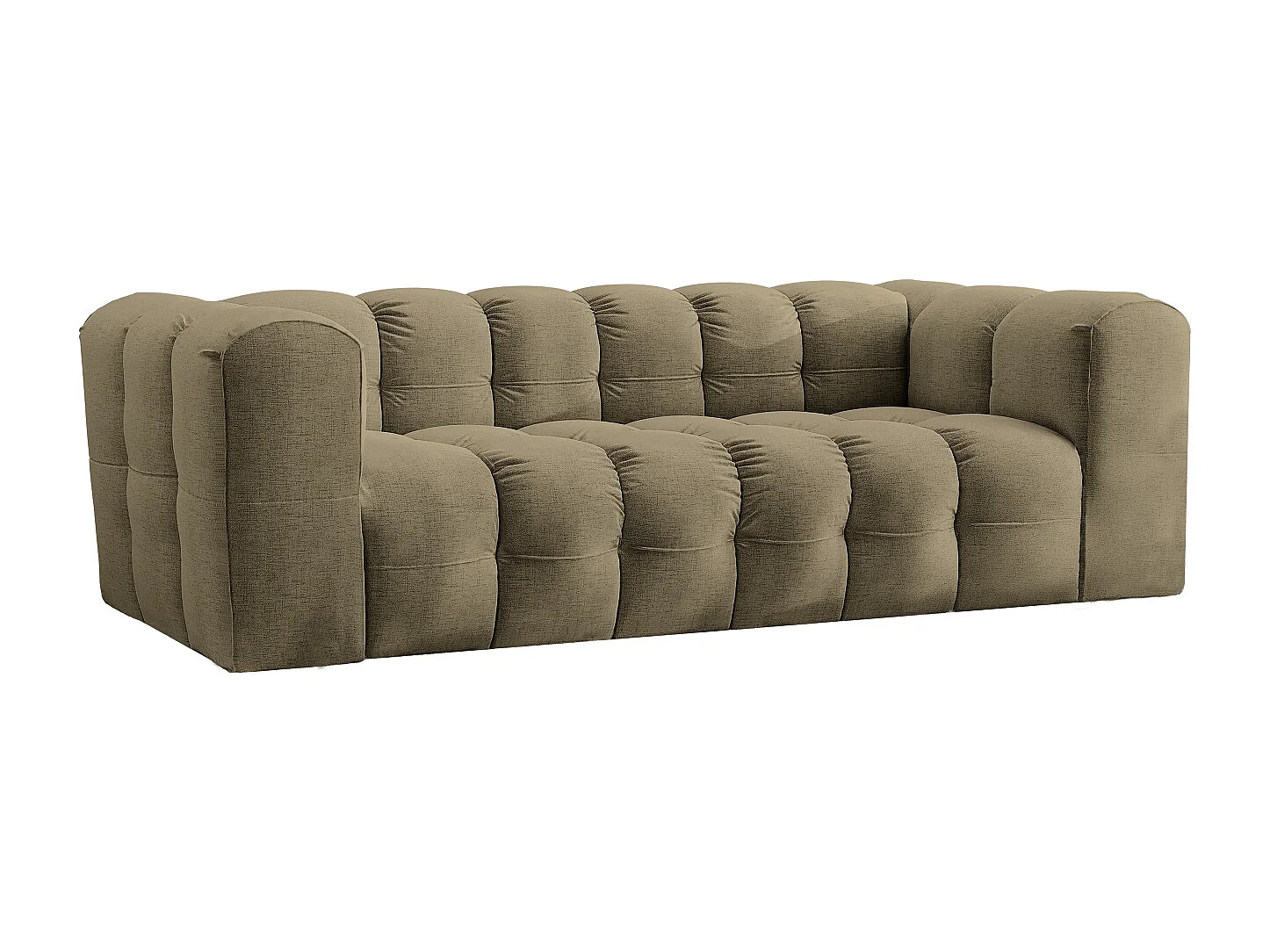 Sofa 3-Sitzer, Komfort Couch BALOO, stoff Schenille, Olive
