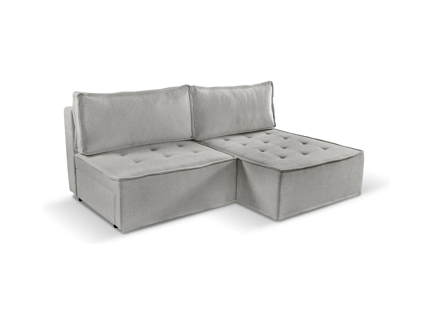 Canapé d'angle Bohoo Mini avec fonction couchage, tissu Raven, beige foncé, droit