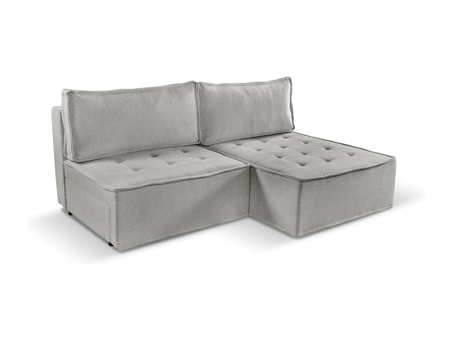 Canapé d'angle Bohoo Mini avec fonction couchage, tissu Raven, beige foncé, droit