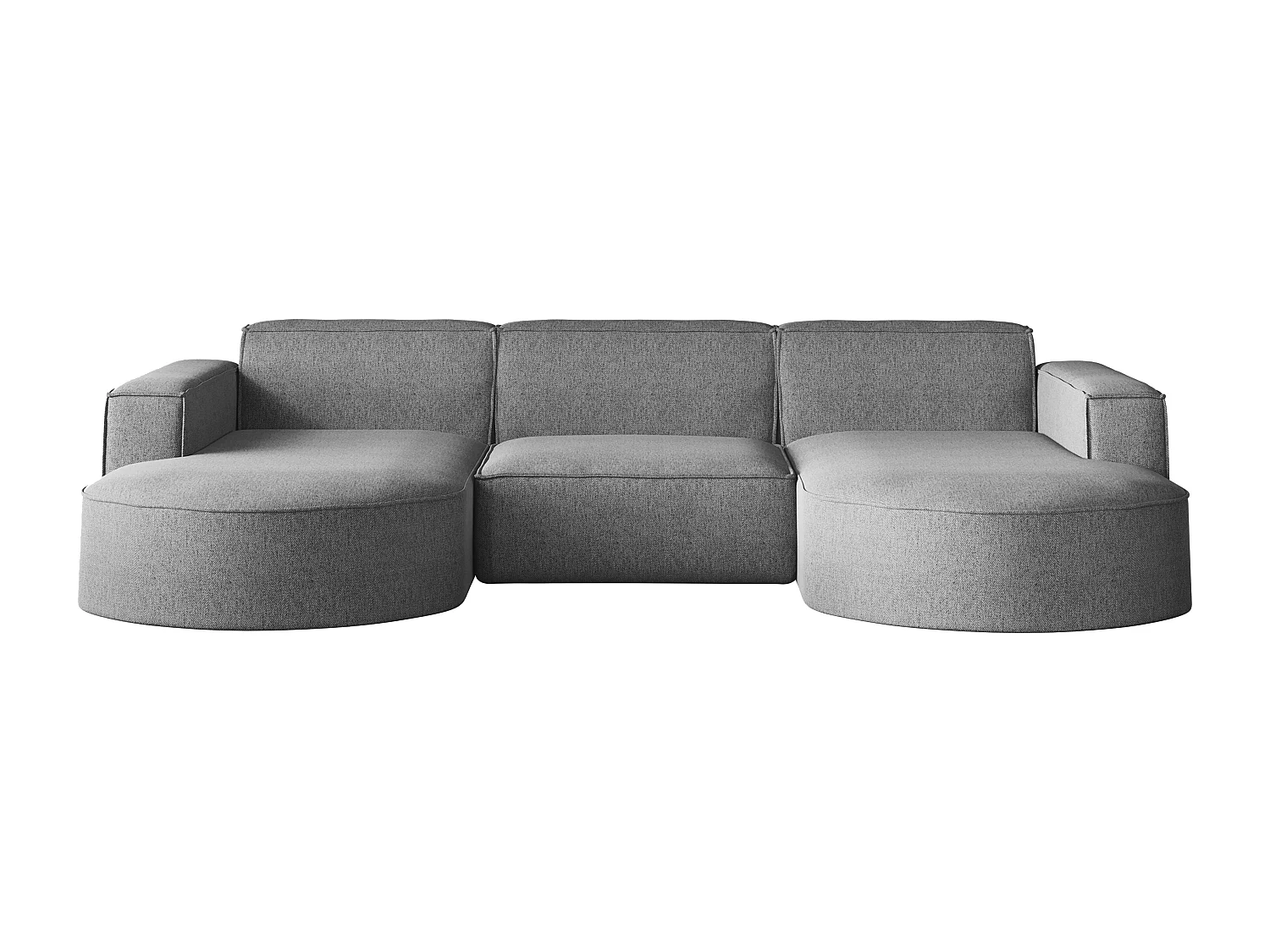 Ecksofa, Modena U-Form, Stoff Verita, Stahl