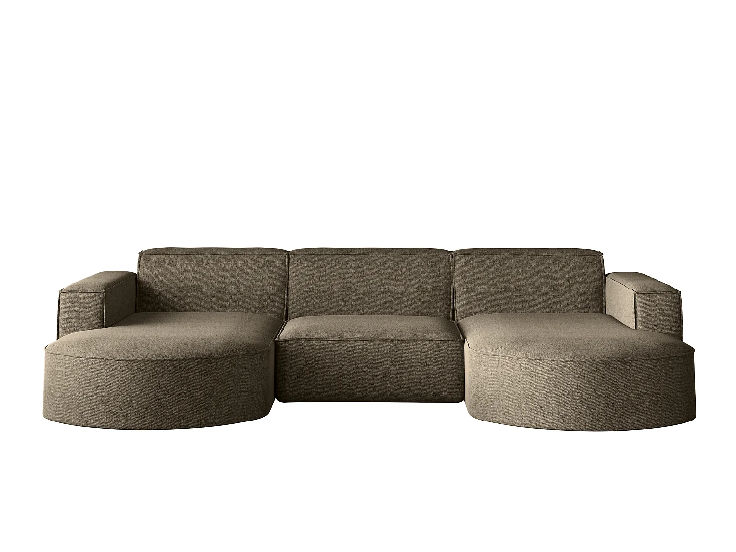 Canapé d'angle Modena en U, tissu Verita, beige foncé