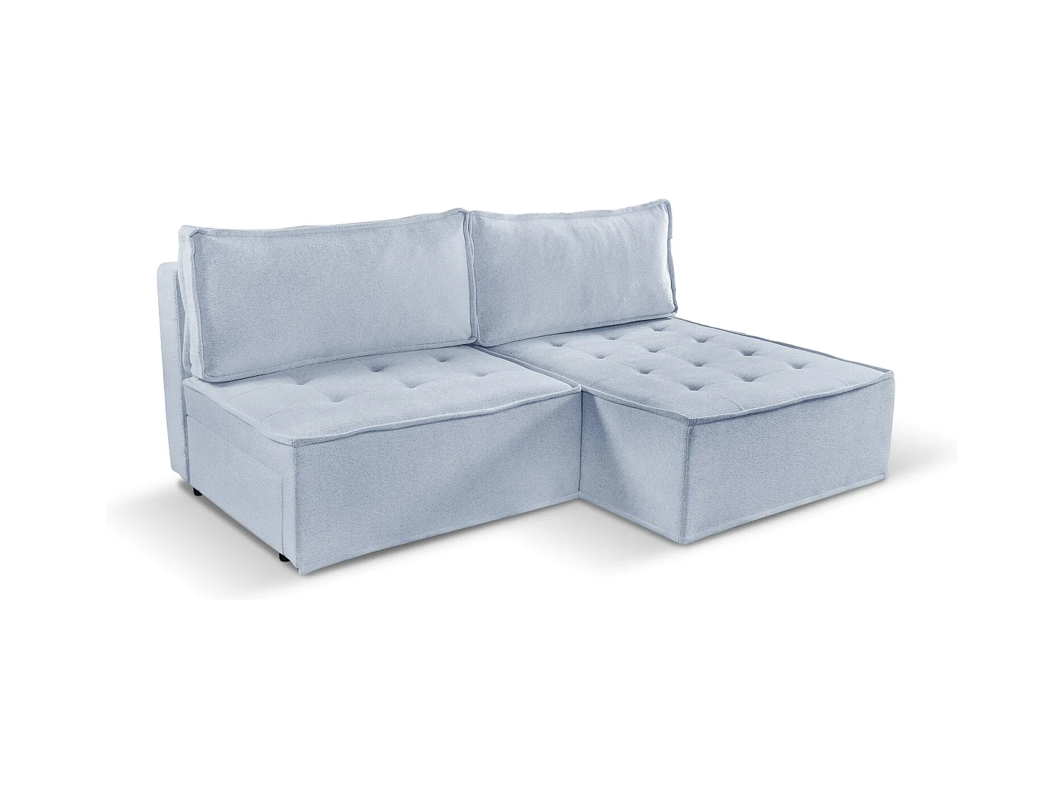 Canapé d'angle Bohoo Mini avec fonction couchage, tissu Raven, gris clair, droit