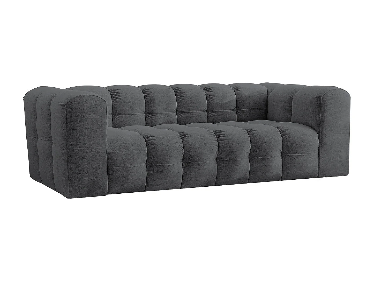 Sofa 3-Sitzer, Komfort Couch BALOO, stoff Schenille, Graphit
