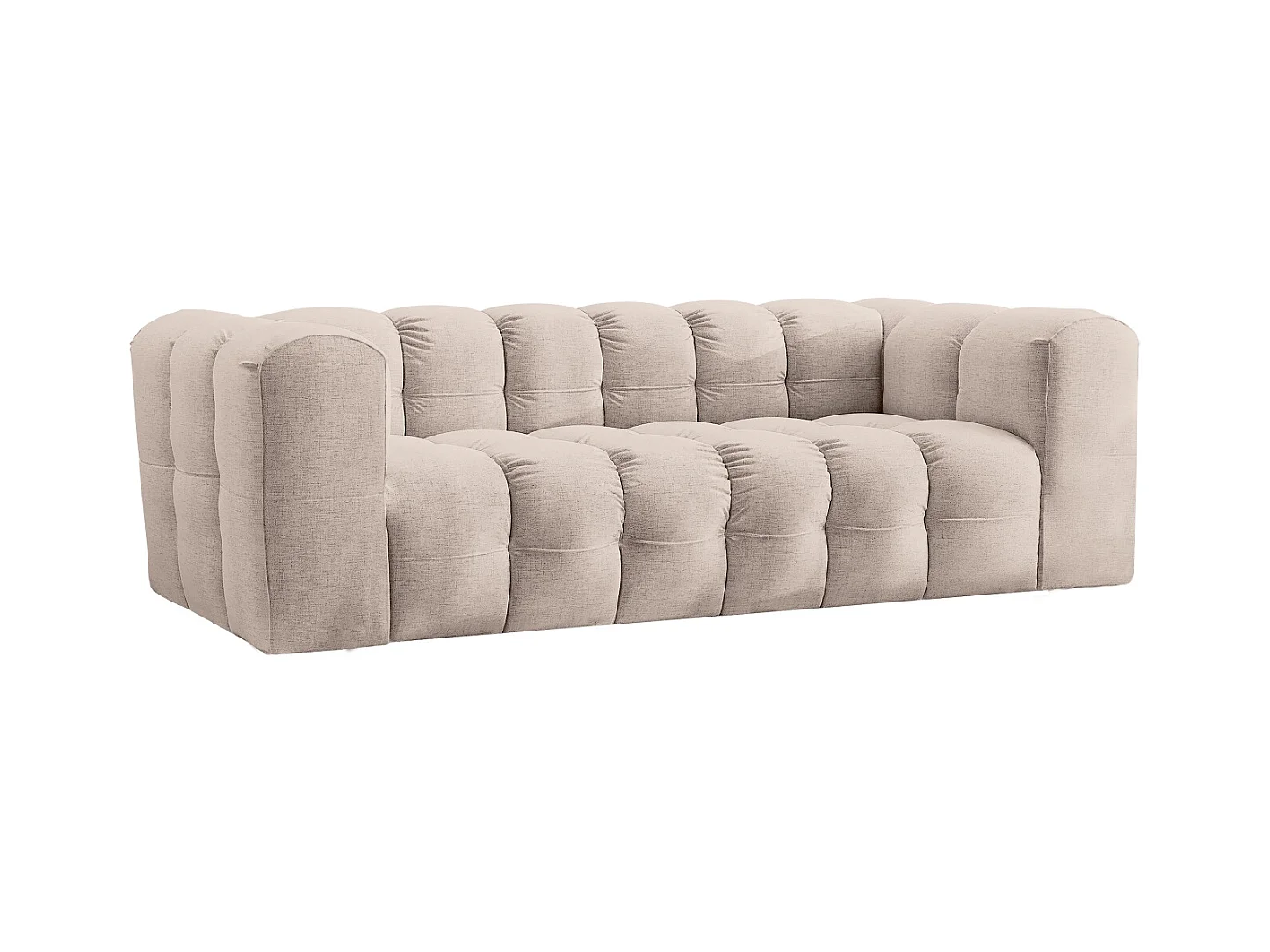 Sofa 3-Sitzer, Komfort Couch BALOO, stoff Schenille, Beige