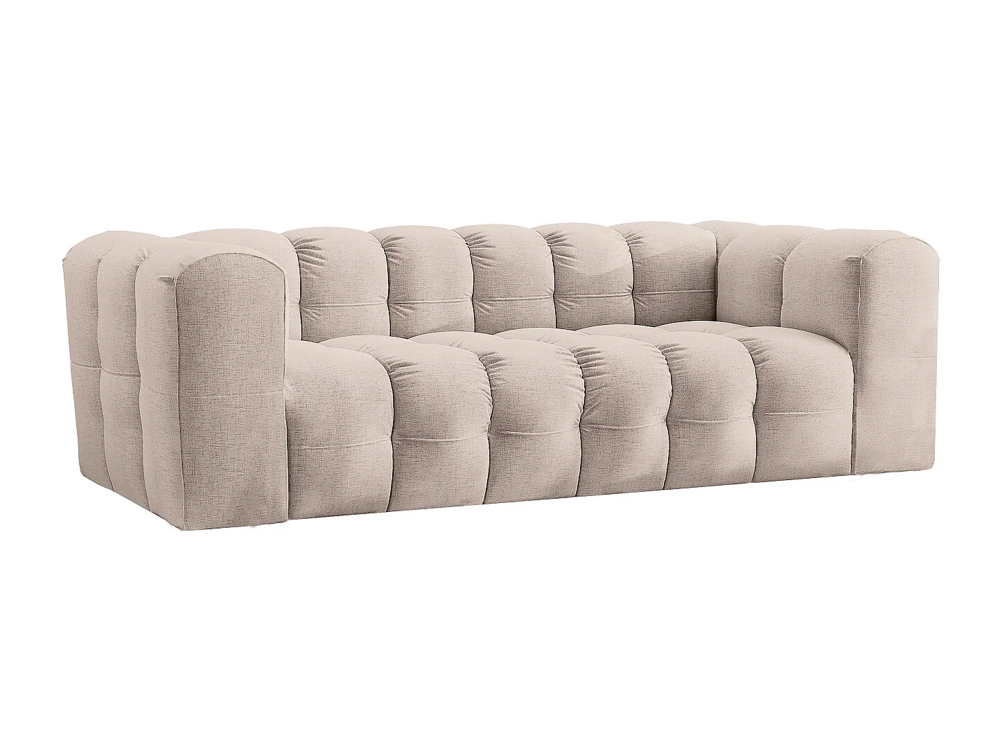 Sofa 3-Sitzer, Komfort Couch BALOO, stoff Schenille, Beige