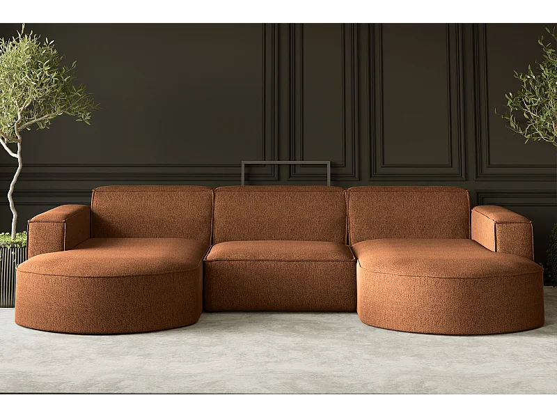 Hoekbank, Modena U-vorm, Verita stof, koper