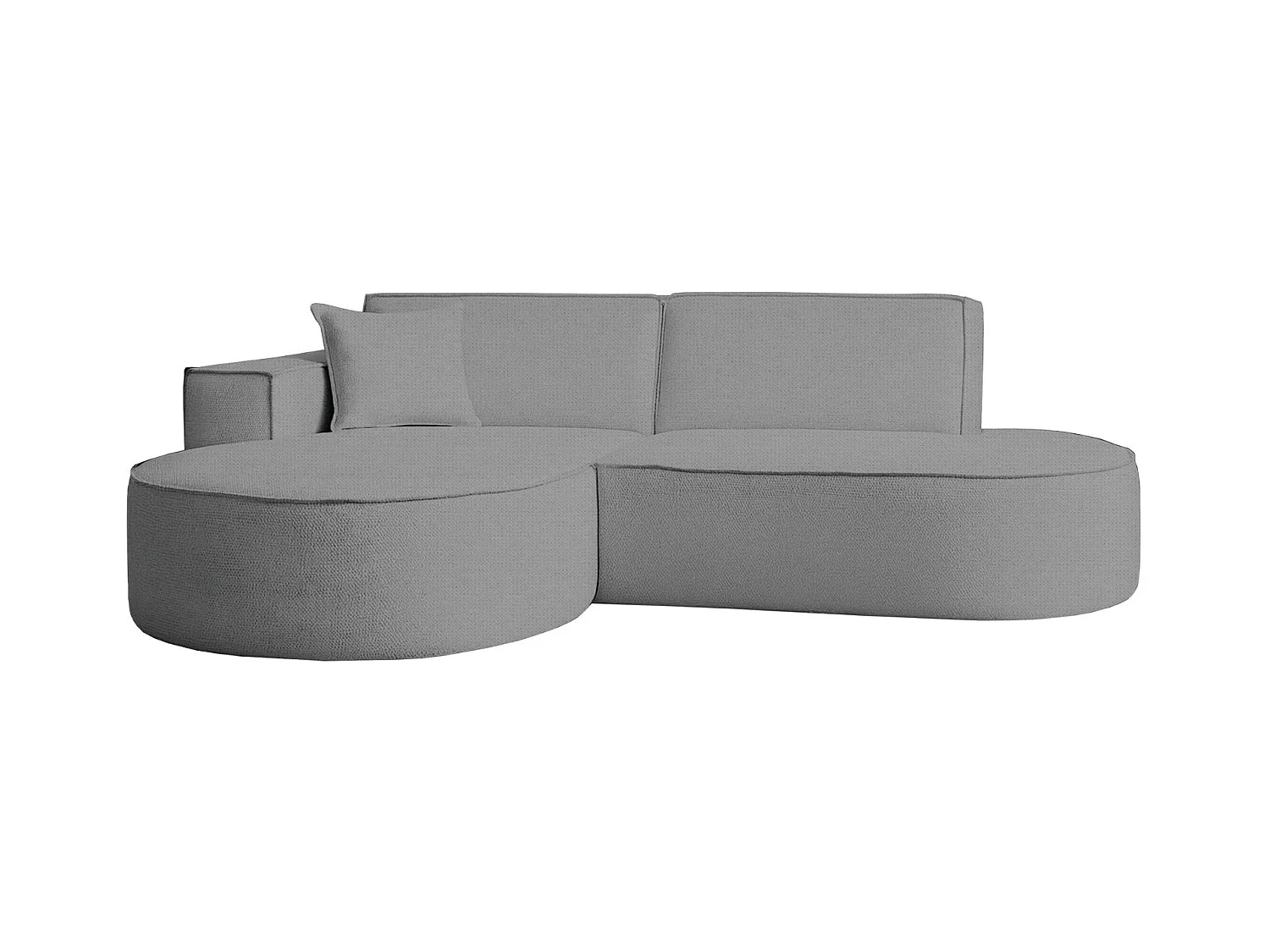 Canapé d'angle Modena Studio tissu Artico, Ciment Gauche