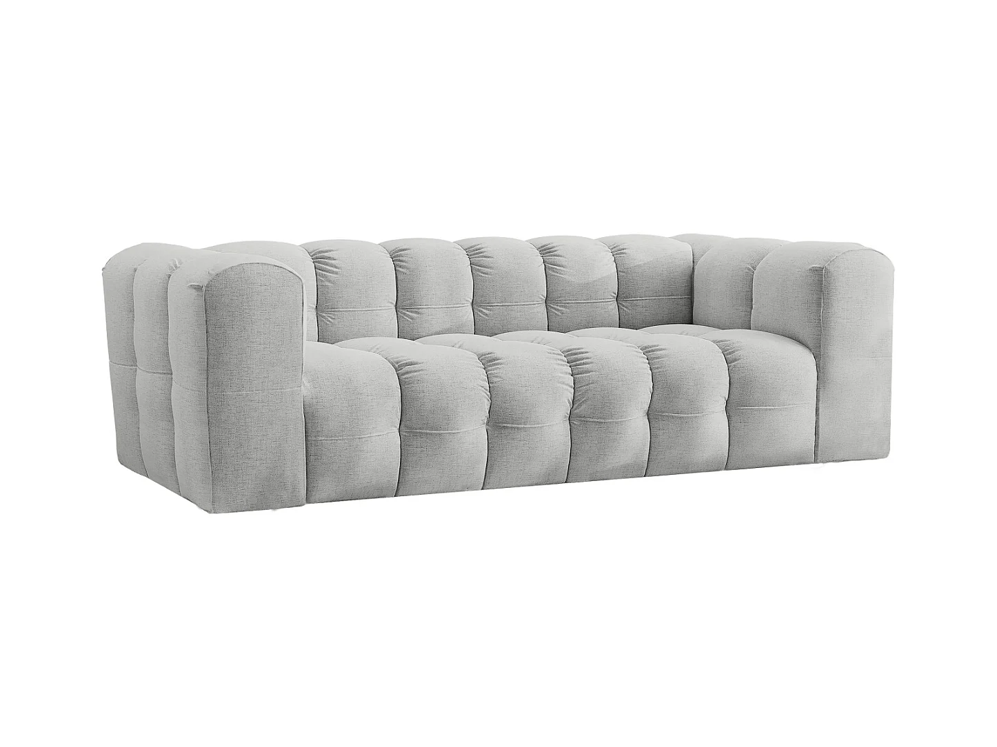 Sofa 3-Sitzer, Komfort Couch BALOO, stoff Schenille, Hellgrau