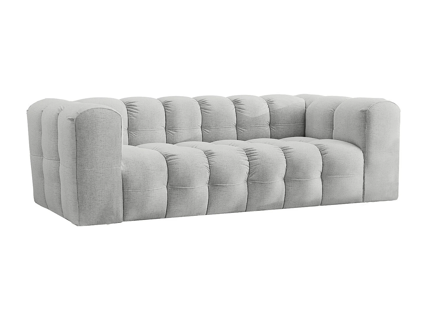 Sofa 3-Sitzer, Komfort Couch BALOO, stoff Schenille, Hellgrau