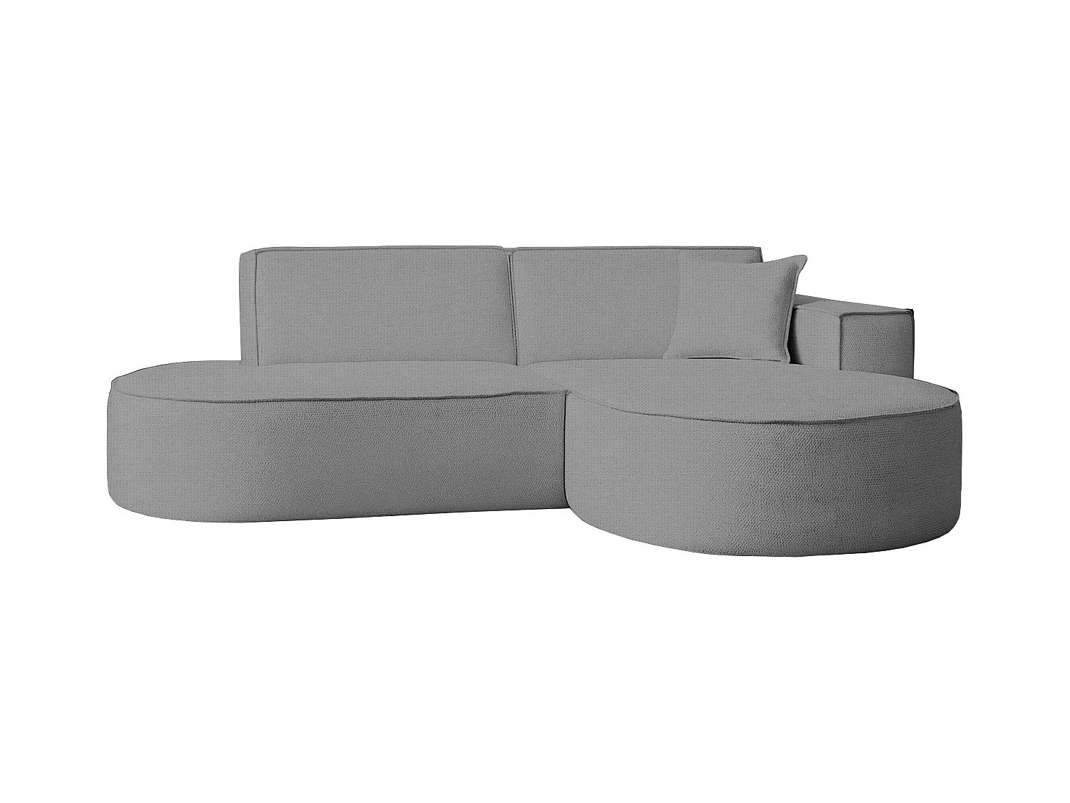 Canapé d'angle Modena Studio en tissu Artico, Ciment Droite