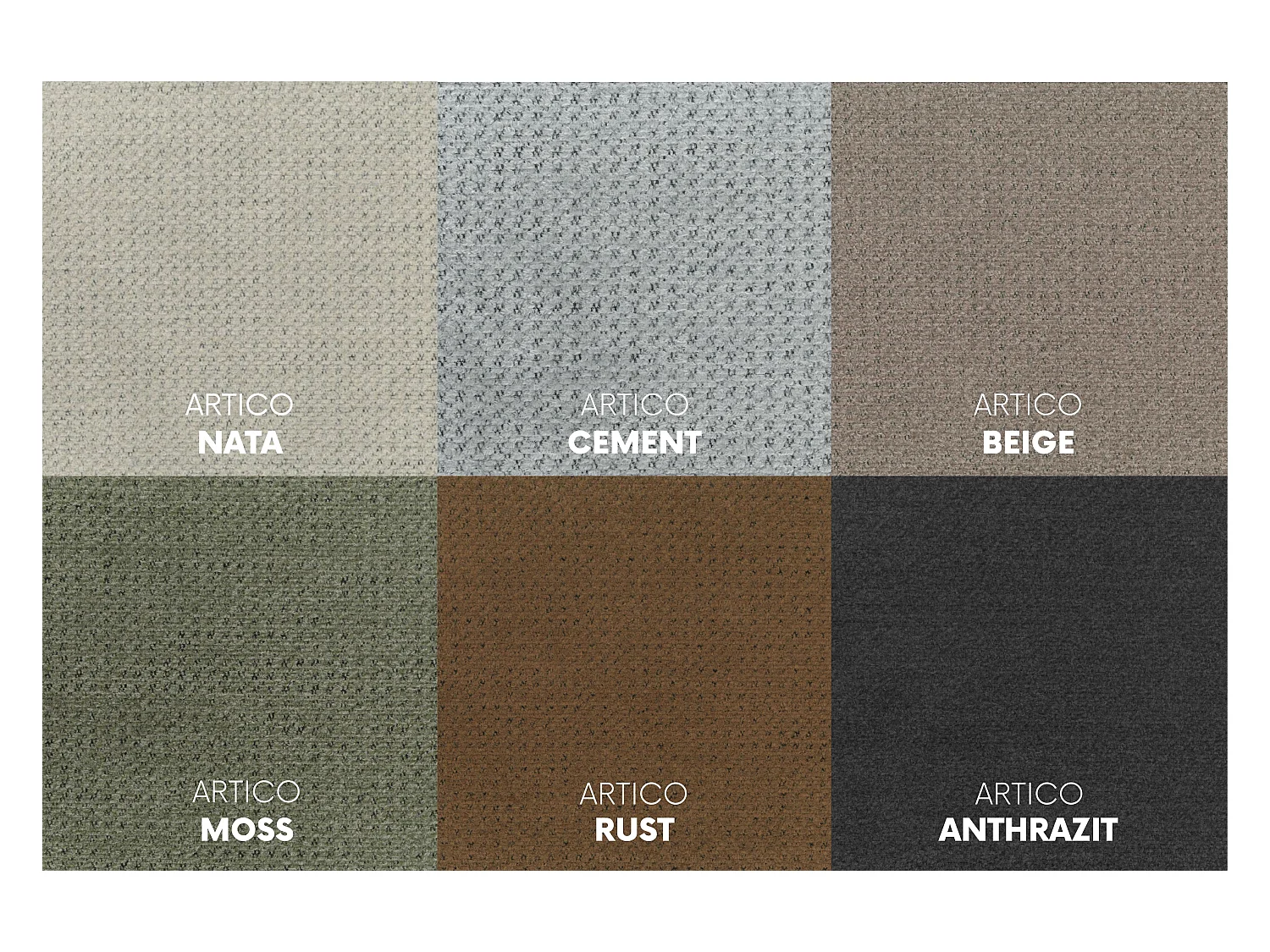 Canapé d'angle Modena Studio en tissu Artico, Ciment Droite