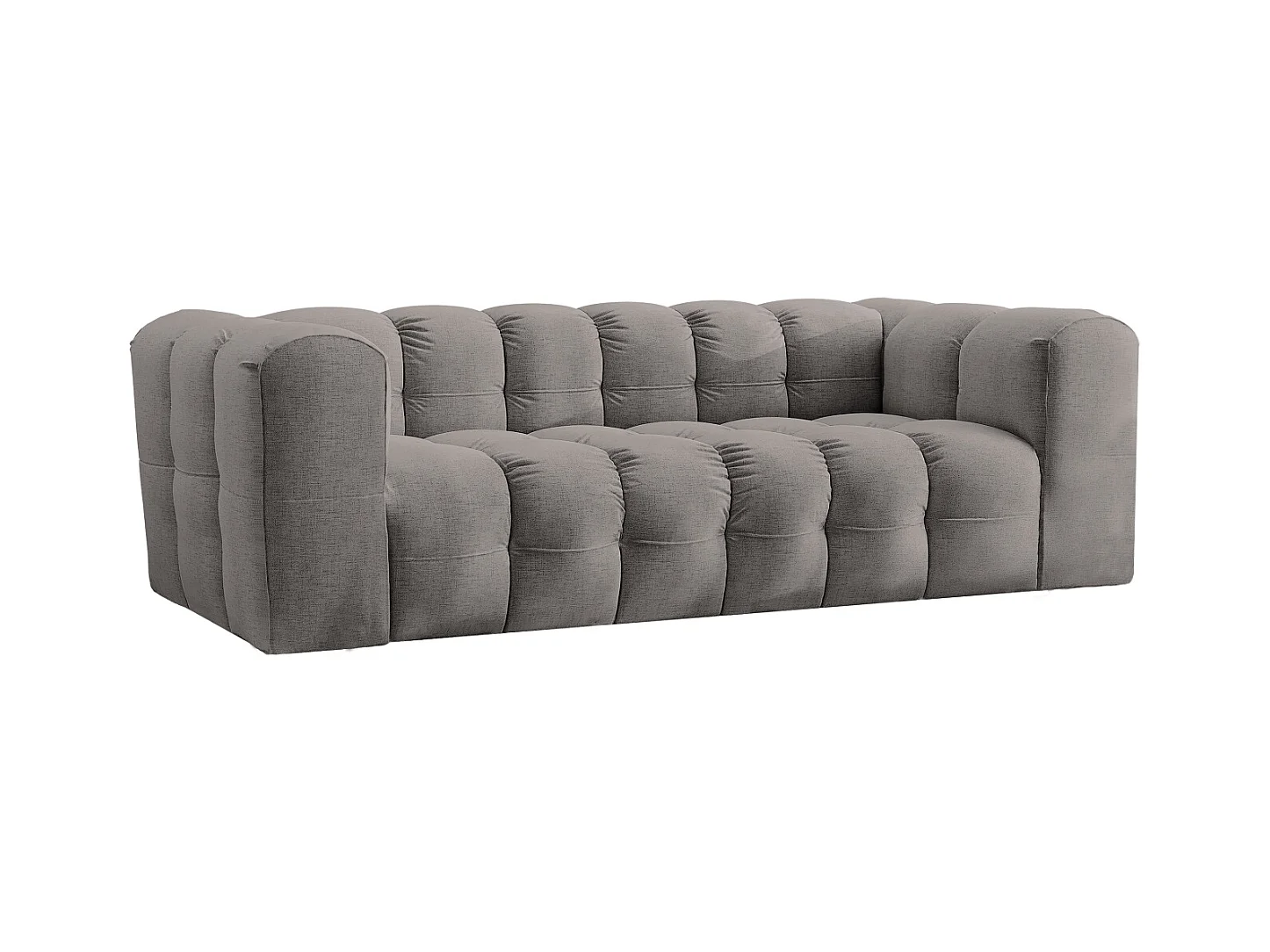 Sofa 3-Sitzer, Komfort Couch BALOO, stoff Schenille, Grau