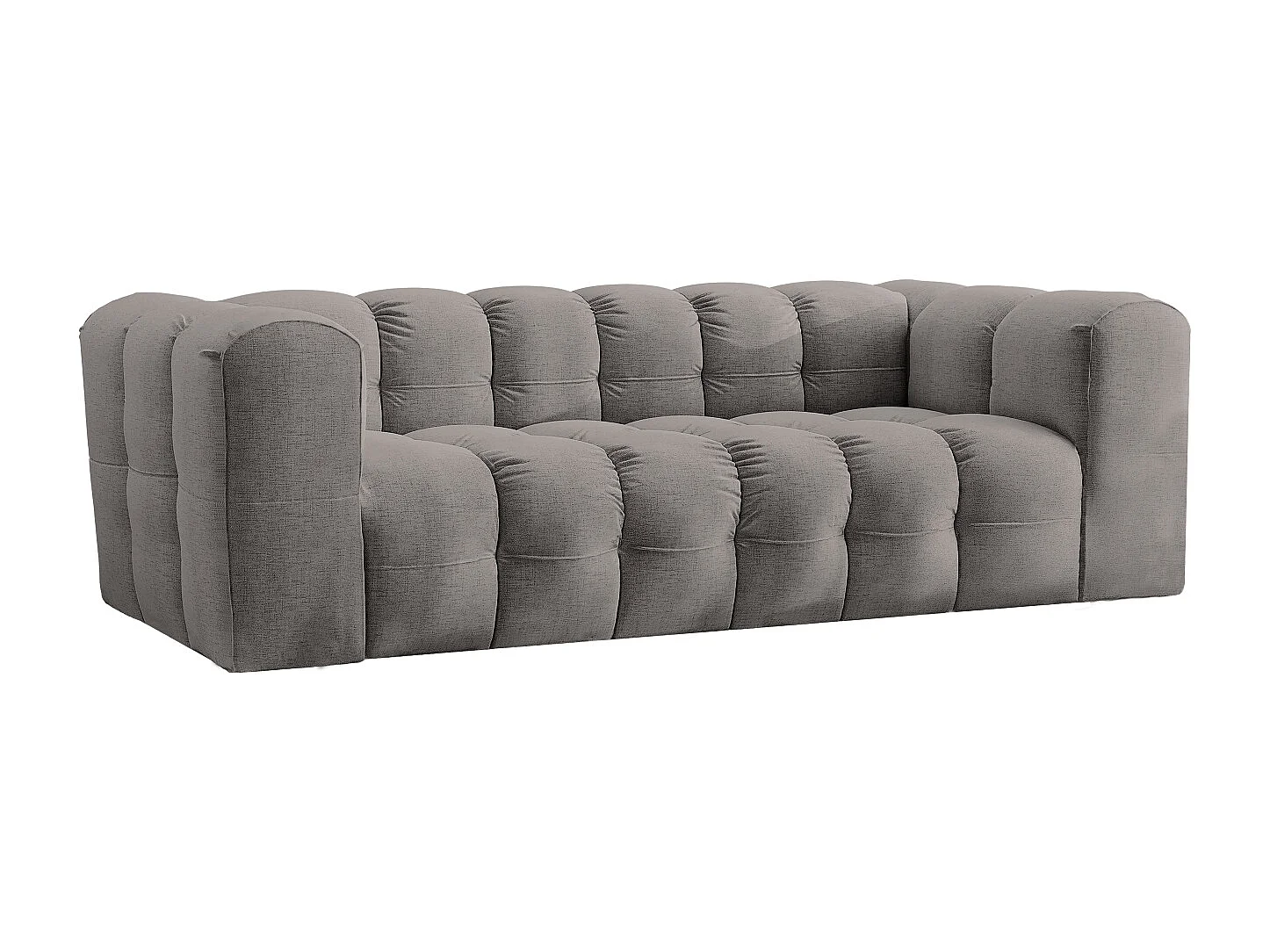 Sofa 3-Sitzer, Komfort Couch BALOO, stoff Schenille, Grau