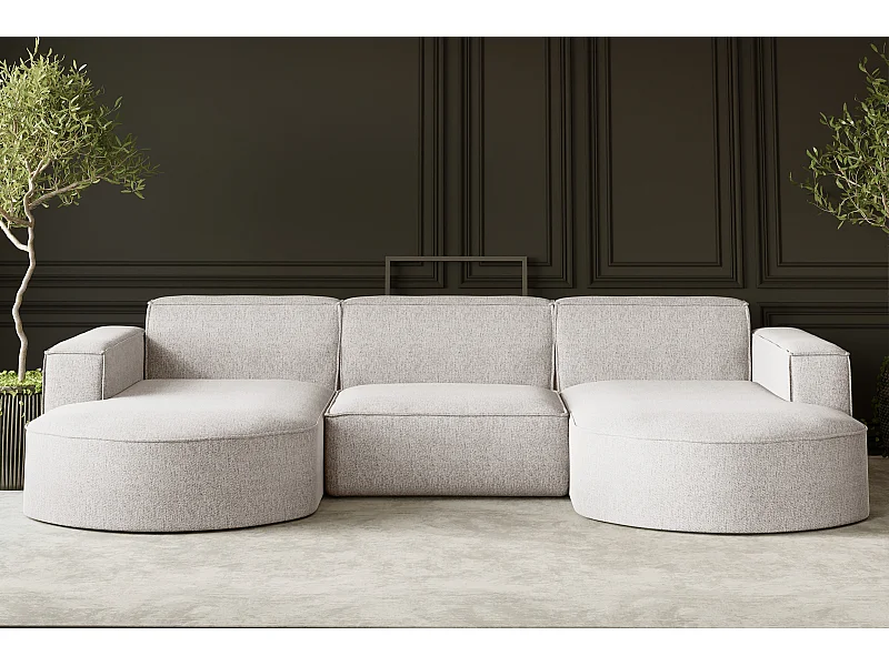 Hoekbank, Modena U-vorm, Verita stof, beige