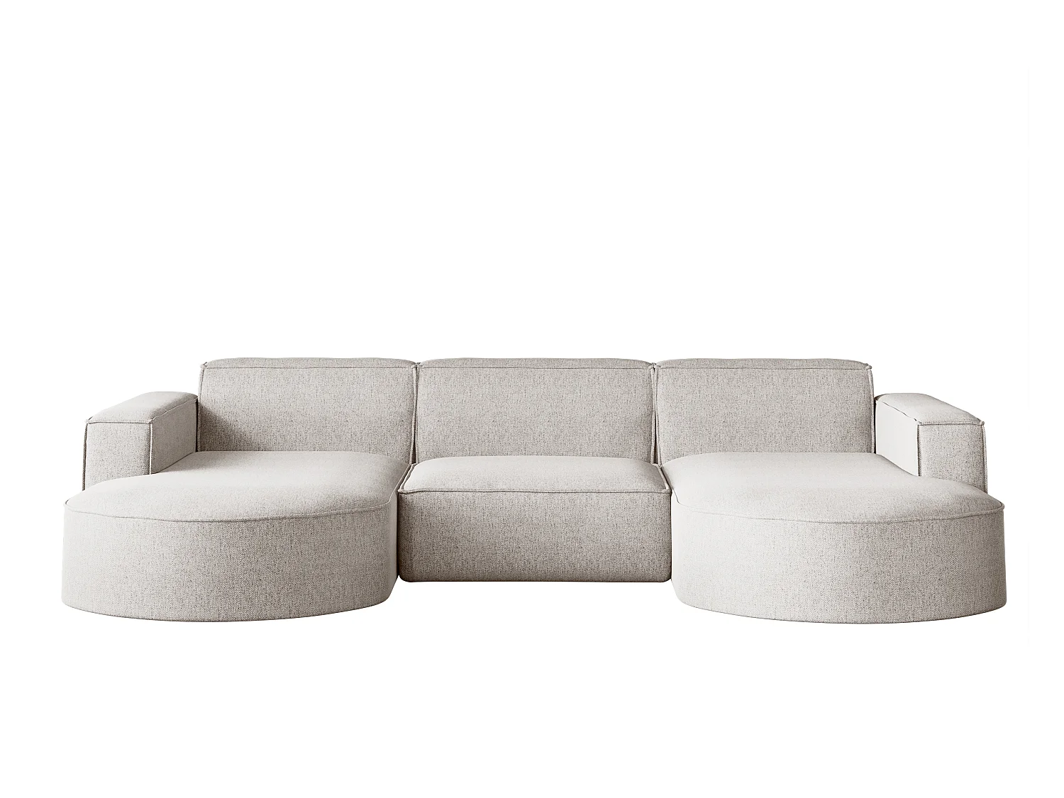 Canapé d'angle, forme U Modena, tissu Verita, beige