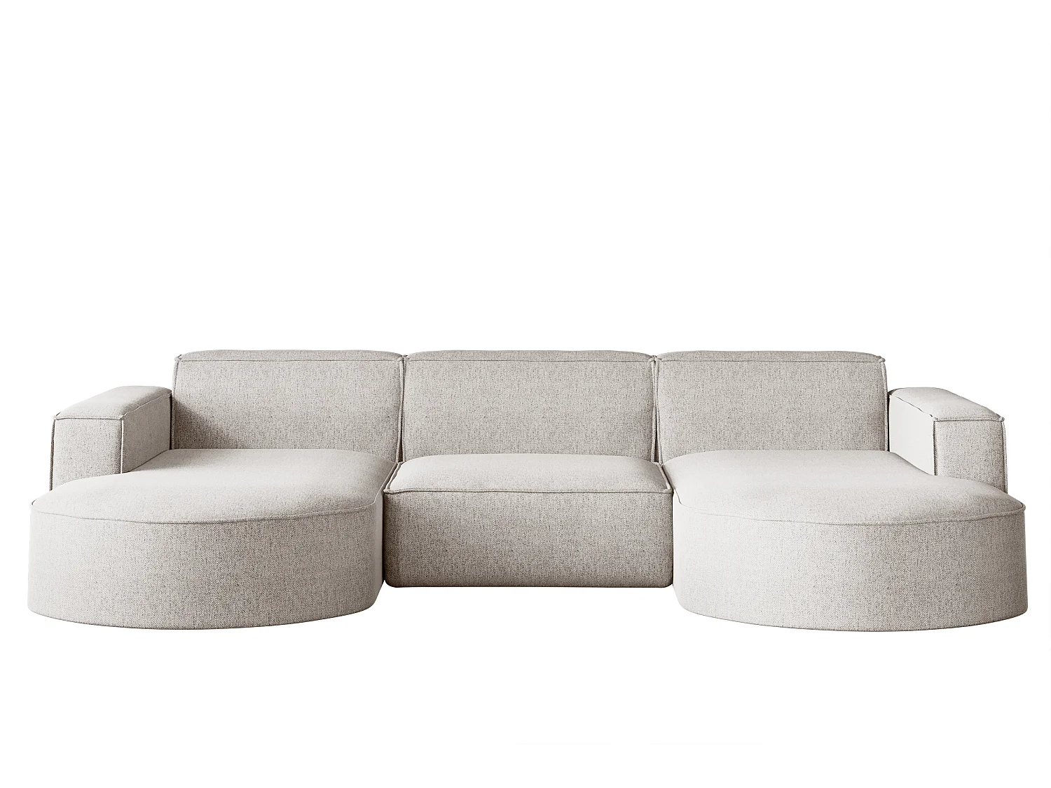 Canapé d'angle, forme U Modena, tissu Verita, beige