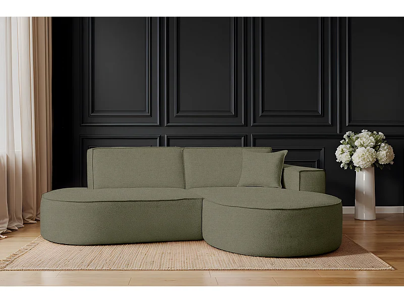 Canapé d'angle Modena Studio tissu Artico, Moss Right