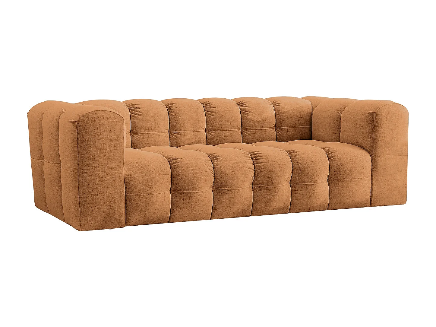 Sofa 3-Sitzer, Komfort Couch BALOO, stoff Schenille, Orange