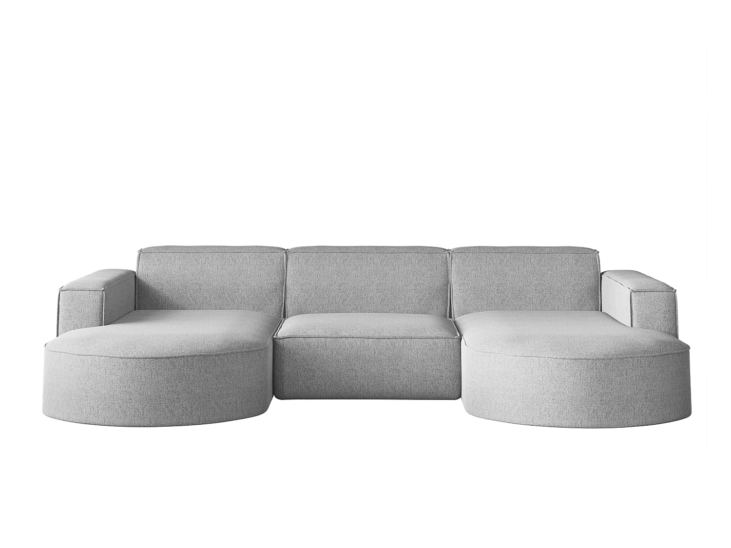 Canapé d'angle, forme U Modena, tissu Verita, gris